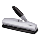 Swingline® 20-Sheet LightTouch Desktop Two- to Seven-Hole Punch, 9/32" Holes, Silver/Black (SWI74030) Each