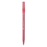BIC® Round Stic Xtra Life Ballpoint Pen, Stick, Medium 1 mm, Red Ink, Translucent Red Barrel, Dozen (BICGSM11RD) 1 Dozen