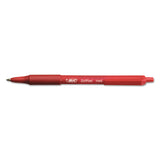 BIC® Soft Feel Ballpoint Pen, Retractable, Medium 1 mm, Red Ink, Red Barrel, Dozen (BICSCSM11RD) 1 Dozen