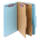 Smead™ 6-Section Pressboard Top Tab Pocket Classification Folders, 6 SafeSHIELD Fasteners, 2 Dividers, Legal Size, Blue, 10/Box (SMD19081) Each