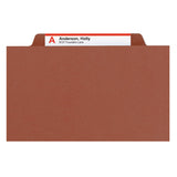 Smead™ Recycled Pressboard Classification Folders, 2" Expansion, 2 Dividers, 6 Fasteners, Legal Size, Red Exterior, 10/Box (SMD19023) Box of 10