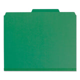 Smead™ Recycled Pressboard Classification Folders, 2" Expansion, 2 Dividers, 6 Fasteners, Letter Size, Green Exterior, 10/Box (SMD14063) Box of 10