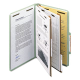 Smead™ Recycled Pressboard Classification Folders, 2" Expansion, 2 Dividers, 6 Fasteners, Legal Size, Gray-Green, 10/Box (SMD19022) Box of 10