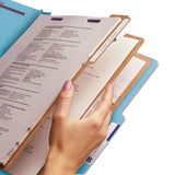 Smead™ Eight-Section Pressboard Top Tab Classification Folders, Eight SafeSHIELD Fasteners, 3 Dividers, Legal Size, Blue, 10/Box (SMD19094) Each