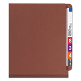 Smead™ End Tab Pressboard Classification Folders, Eight SafeSHIELD Fasteners, 3" Expansion, 3 Dividers, Letter Size, Red, 10/Box (SMD26865) Box of 10