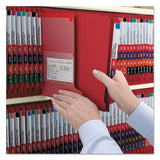 Smead™ End Tab Pressboard Classification Folders, Six SafeSHIELD Fasteners, 2" Expansion, 2 Dividers, Letter Size, Bright Red, 10/BX (SMD26783) Box of 10