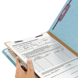 Smead™ Four-Section Pressboard Top Tab Classification Folders, Four SafeSHIELD Fasteners, 1 Divider, Legal Size, Blue, 10/Box (SMD18730) Each