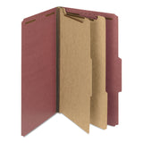 Smead™ Recycled Pressboard Classification Folders, 2" Expansion, 2 Dividers, 6 Fasteners, Legal Size, Red Exterior, 10/Box (SMD19023) Box of 10