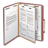 Smead™ Recycled Pressboard Classification Folders, 2" Expansion, 1 Divider, 4 Fasteners, Letter Size, Red Exterior, 10/Box (SMD13724) Box of 10