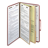 Smead™ Recycled Pressboard Classification Folders, 2" Expansion, 2 Dividers, 6 Fasteners, Legal Size, Red Exterior, 10/Box (SMD19023) Box of 10