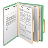 Smead™ Top Tab Classification Folders, Six SafeSHIELD Fasteners, 2" Expansion, 2 Dividers, Letter Size, Green Exterior, 10/Box (SMD14002) Each