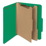 Smead™ Recycled Pressboard Classification Folders, 2" Expansion, 2 Dividers, 6 Fasteners, Letter Size, Green Exterior, 10/Box (SMD14063) Box of 10