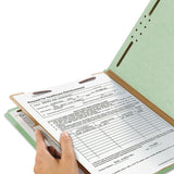 Smead™ Recycled Pressboard Classification Folders, 2" Expansion, 1 Divider, 4 Fasteners, Letter Size, Gray-Green, 10/Box (SMD13723) Box of 10