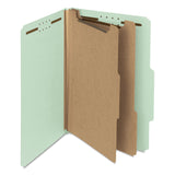 Smead™ Recycled Pressboard Classification Folders, 2" Expansion, 2 Dividers, 6 Fasteners, Legal Size, Gray-Green, 10/Box (SMD19022) Box of 10