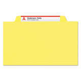 Smead™ Top Tab Classification Folders, Four SafeSHIELD Fasteners, 2" Expansion, 1 Divider, Letter Size, Yellow Exterior, 10/Box (SMD13704) Each