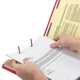 Smead™ Four-Section Pressboard Top Tab Classification Folders, Four SafeSHIELD Fasteners, 1 Divider, Letter Size, Bright Red, 10/Box (SMD13731) Each
