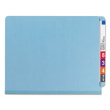 Smead™ End Tab Pressboard Classification Folders, Six SafeSHIELD Fasteners, 2" Expansion, 2 Dividers, Letter Size, Blue, 10/Box (SMD26781) Box of 10
