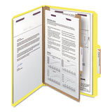 Smead™ Four-Section Pressboard Top Tab Classification Folders, Four SafeSHIELD Fasteners, 1 Divider, Legal Size, Yellow, 10/Box (SMD18734) Each