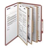 Smead™ Pressboard Classification Folders, Eight SafeSHIELD Fasteners, 2/5-Cut Tabs, 3 Dividers, Legal Size, Red, 10/Box (SMD19092) Each