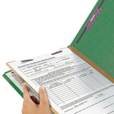 Smead™ Four-Section Pressboard Top Tab Classification Folders, Four SafeSHIELD Fasteners, 1 Divider, Legal Size, Green, 10/Box (SMD18733) Each