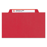Smead™ Four-Section Pressboard Top Tab Classification Folders, Four SafeSHIELD Fasteners, 1 Divider, Legal Size, Bright Red, 10/Box (SMD18731) Each