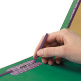 Smead™ Eight-Section Pressboard Top Tab Classification Folders, Eight SafeSHIELD Fasteners, 3 Dividers, Legal Size, Green, 10/Box (SMD19097) Each