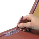 Smead™ Pressboard Classification Folders, Six SafeSHIELD Fasteners, 1/3-Cut Tabs, 2 Dividers, Legal Size, Red, 10/Box (SMD19230) Each