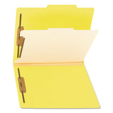 Smead™ Top Tab Classification Folders, Four SafeSHIELD Fasteners, 2" Expansion, 1 Divider, Letter Size, Yellow Exterior, 10/Box (SMD13704) Each