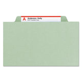 Smead™ Recycled Pressboard Classification Folders, 2" Expansion, 1 Divider, 4 Fasteners, Letter Size, Gray-Green, 10/Box (SMD13723) Box of 10