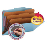 Smead™ Eight-Section Pressboard Top Tab Classification Folders, Eight SafeSHIELD Fasteners, 3 Dividers, Legal Size, Blue, 10/Box (SMD19094) Each