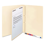 Smead™ Self-Adhesive Folder Dividers with Twin-Prong Fasteners for Top/End Tab Folders, 1 Fastener, Letter Size, Manila, 100/Box (SMD68027) Box of 100