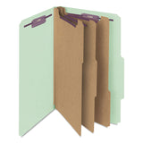 Smead™ Pressboard Classification Folders, Eight SafeSHIELD Fasteners, 2/5-Cut Tabs, 3 Dividers, Legal Size, Gray-Green, 10/Box (SMD19091) Each
