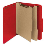 Smead™ Recycled Pressboard Classification Folders, 2" Expansion, 2 Dividers, 6 Fasteners, Letter Size, Bright Red, 10/Box (SMD14061) Box of 10