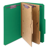 Smead™ 6-Section Pressboard Top Tab Pocket Classification Folders, 6 SafeSHIELD Fasteners, 2 Dividers, Legal Size, Green, 10/Box (SMD19083) Each