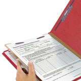 Smead™ Four-Section Pressboard Top Tab Classification Folders, Four SafeSHIELD Fasteners, 1 Divider, Legal Size, Bright Red, 10/Box (SMD18731) Each