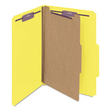 Smead™ Four-Section Pressboard Top Tab Classification Folders, Four SafeSHIELD Fasteners, 1 Divider, Legal Size, Yellow, 10/Box (SMD18734) Each
