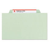 Smead™ Recycled Pressboard Classification Folders, 2" Expansion, 2 Dividers, 6 Fasteners, Legal Size, Gray-Green, 10/Box (SMD19022) Box of 10