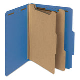 Smead™ Recycled Pressboard Classification Folders, 2" Expansion, 2 Dividers, 6 Fasteners, Letter Size, Dark Blue, 10/Box (SMD14062) Box of 10