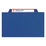 Smead™ Four-Section Pressboard Top Tab Classification Folders, Four SafeSHIELD Fasteners, 1 Divider, Letter Size, Dark Blue, 10/Box (SMD13732) Each
