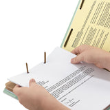 Smead™ Recycled Pressboard Classification Folders, 2" Expansion, 2 Dividers, 6 Fasteners, Legal Size, Gray-Green, 10/Box (SMD19022) Box of 10