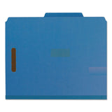 Smead™ Recycled Pressboard Classification Folders, 2" Expansion, 2 Dividers, 6 Fasteners, Letter Size, Dark Blue, 10/Box (SMD14062) Box of 10
