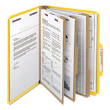 Smead™ Eight-Section Pressboard Top Tab Classification Folders, Eight SafeSHIELD Fasteners, 3 Dividers, Letter Size, Yellow, 10/Box (SMD14098) Each