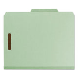 Smead™ Recycled Pressboard Classification Folders, 2" Expansion, 1 Divider, 4 Fasteners, Letter Size, Gray-Green, 10/Box (SMD13723) Box of 10