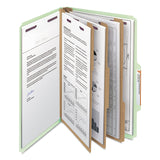 Smead™ Pressboard Classification Folders, Eight SafeSHIELD Fasteners, 2/5-Cut Tabs, 3 Dividers, Legal Size, Gray-Green, 10/Box (SMD19091) Each