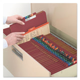 Smead™ Pressboard Classification Folders, Eight SafeSHIELD Fasteners, 2/5-Cut Tabs, 3 Dividers, Legal Size, Red, 10/Box (SMD19092) Each