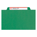 Smead™ 6-Section Pressboard Top Tab Pocket Classification Folders, 6 SafeSHIELD Fasteners, 2 Dividers, Legal Size, Green, 10/Box (SMD19083) Each