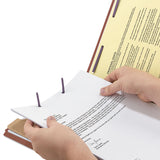 Smead™ Pressboard Classification Folders, Four SafeSHIELD Fasteners, 2/5-Cut Tabs, 1 Divider, Legal Size, Red, 10/Box (SMD18775) Each