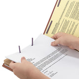 Smead™ 6-Section Pressboard Top Tab Pocket Classification Folders, 6 SafeSHIELD Fasteners, 2 Dividers, Legal Size, Red, 10/Box (SMD19079) Each