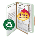 Smead™ Recycled Pressboard Classification Folders, 2" Expansion, 1 Divider, 4 Fasteners, Legal Size, Gray-Green, 10/Box (SMD18722) Box of 10