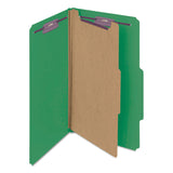 Smead™ Four-Section Pressboard Top Tab Classification Folders, Four SafeSHIELD Fasteners, 1 Divider, Legal Size, Green, 10/Box (SMD18733) Each